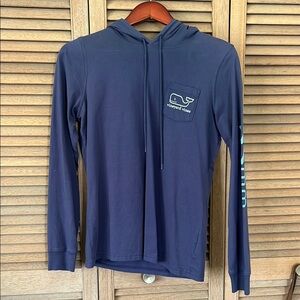 Vineyard Vines Navy Hoodie with Logo